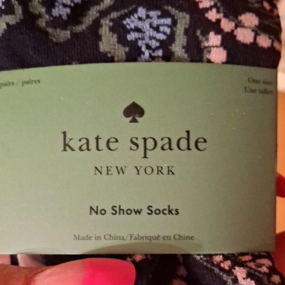Kate Spade Casual Socks Black and Blue Modern Design - Picture 2 of 4